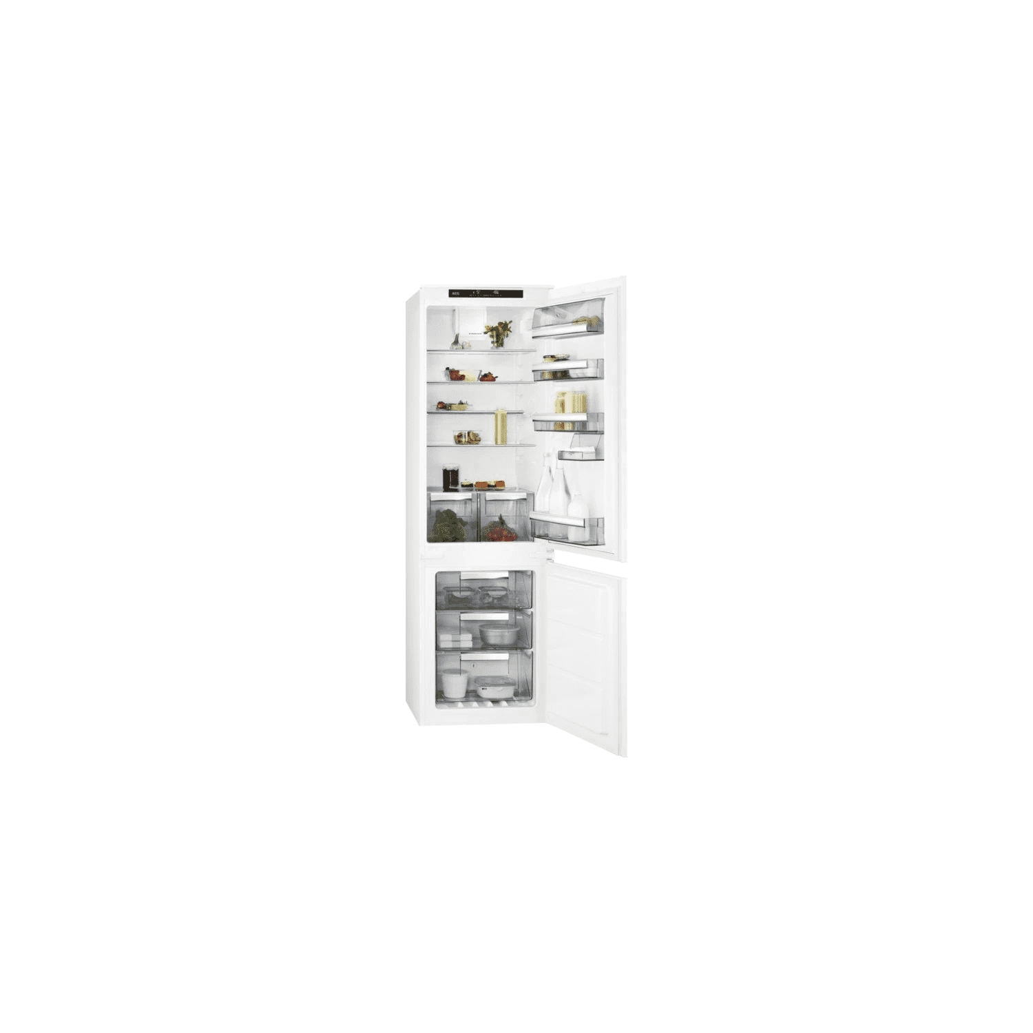 AEG SCE818F6TS Integrated Frost Free Fridge Freezer with Sliding Door Fixing Kit - White - F Rated - 0